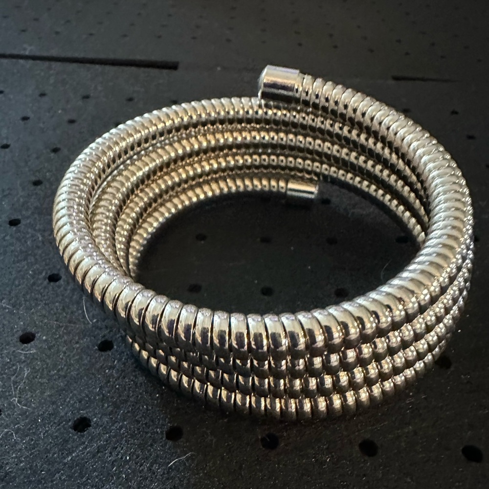 Silver Coil Wrap Bracelet - Women's Fashion Jewelry
